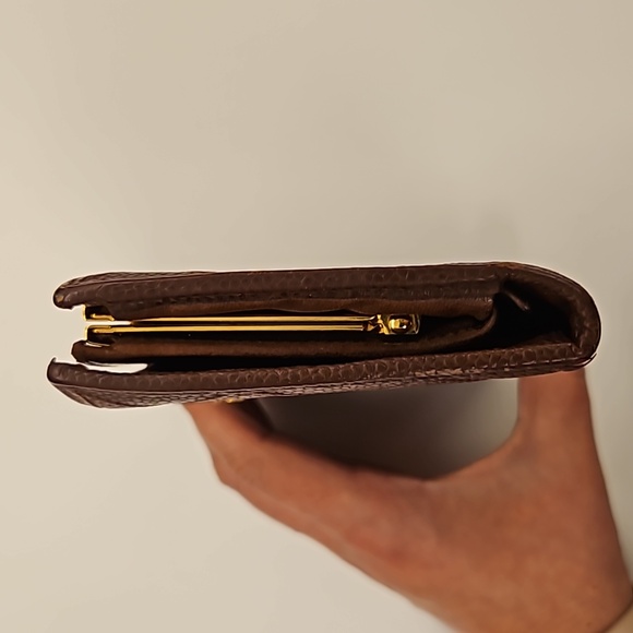 Chanel V Stitch Kiss Lock Long Leather Vintage Wallet in Maroon w/ Gold … - Picture 7 of 17